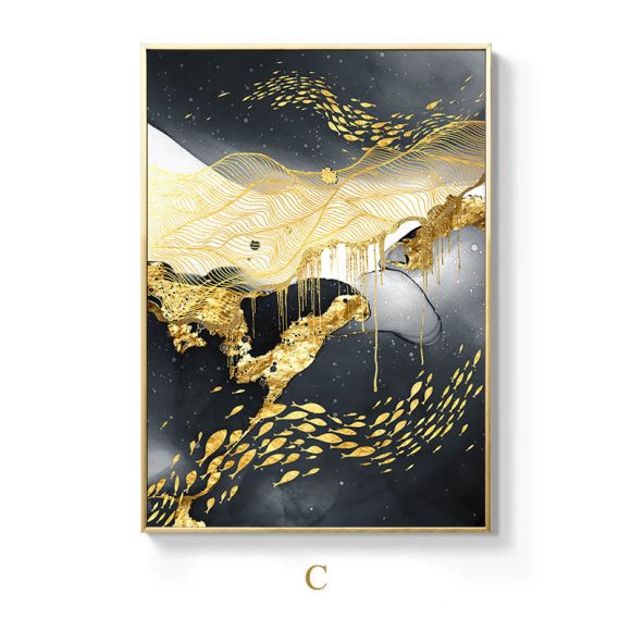 Golden Black And White Wall Art Posters And - Image 4
