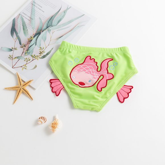 Baby Swimming Trunks Cute Embroidered Double Deck 1-3 Year Old Boys And Girls Learn Swimming Briefs Bathing Suit - Image 5