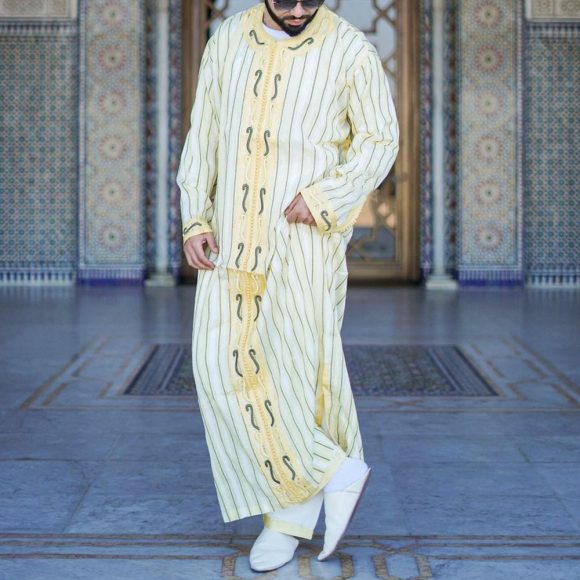 Men's Casual Straight Type Long Striped Shirts - Image 4