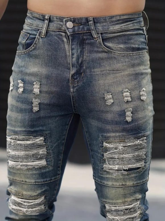 Men's Fashion Ripped Cool High Street Jeans - Image 5