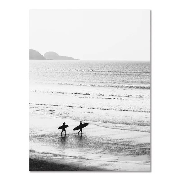 Nordic Modern Black And White Seaside Landscape Holiday Surfing Background Wall Poster Frameless Painting - Image 4