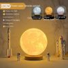 Creative 3D Magnetic Floating Levitating Moon Lamp Touch Control 3 Color Moon Light Lunar Night Light For Home Office Room Decor - Image 2
