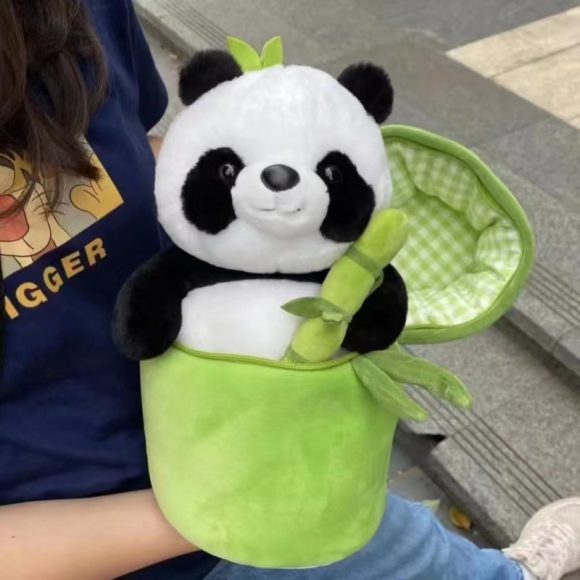 Simulated Bamboo Tube Flower Panda Pillow - Image 5