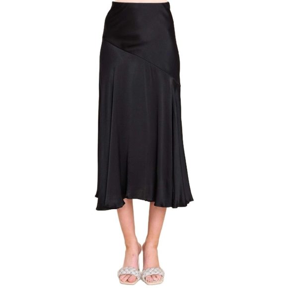 European And American Satin Skirt High Waist Elastic Split Stitching - Image 3