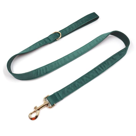 Green Velvet Dog Collar Dog Leash Pet Collar - Image 2