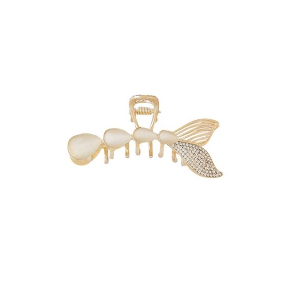 Fish Tail Opal Temperament Pearl Hair Clip Medium Size Clip Headdress - Image 5