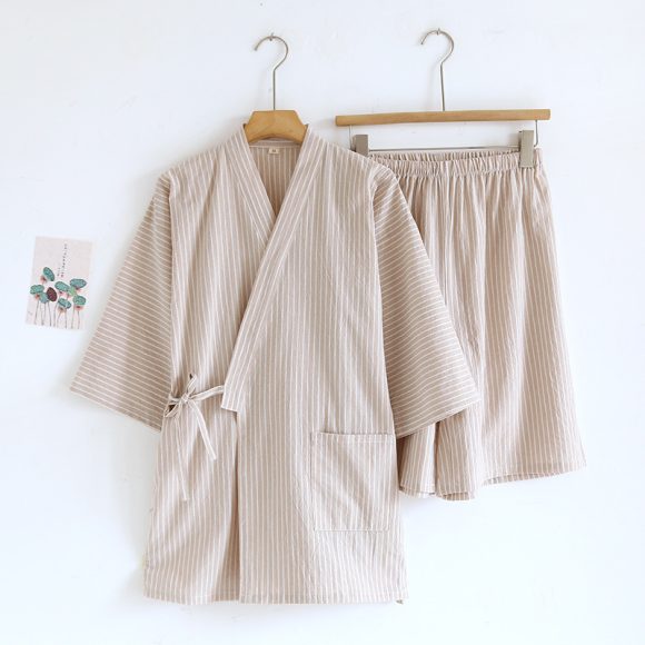 Washed Cotton Thin Striped Pajamas - Image 8