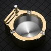 Large Cigarette Ashtray With Permanent Match Lighter Fancy Metal Ash Tray Set For Weed Cool Ashtrays For Cigars Outdoor Indoor Decor In Home Office - Image 2