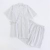 Washed Cotton Thin Striped Pajamas - Image 5