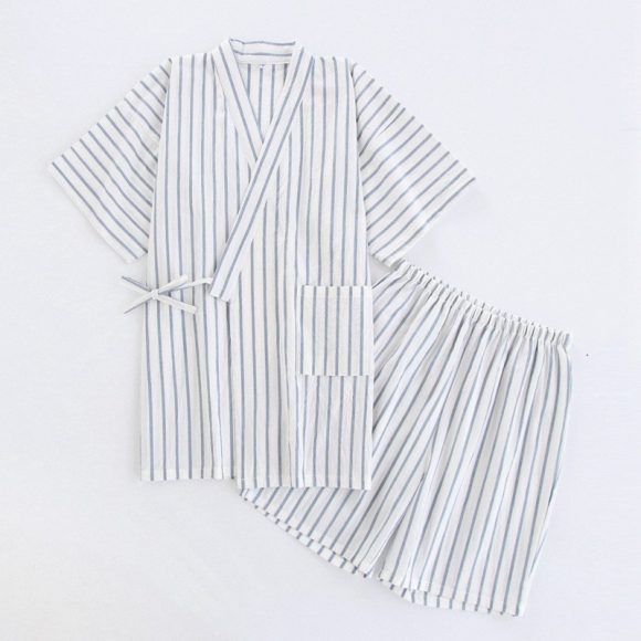 Washed Cotton Thin Striped Pajamas - Image 5