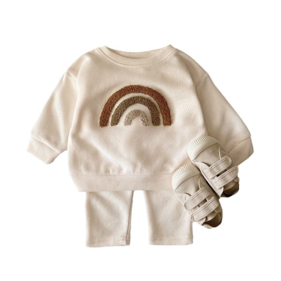 Spring And Autumn Newborn Alphabet Embroidery Baby Long Sleeve Two-piece Suit - Image 10