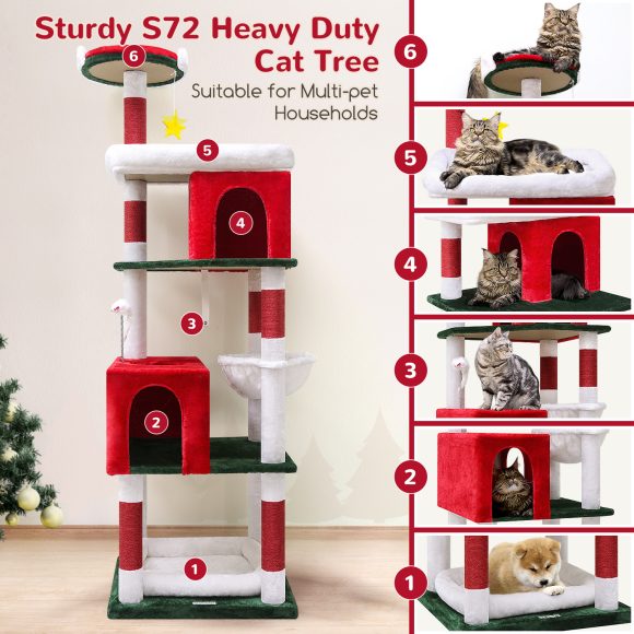 72 Inch Christmas Cat Climbing Rack - Image 8