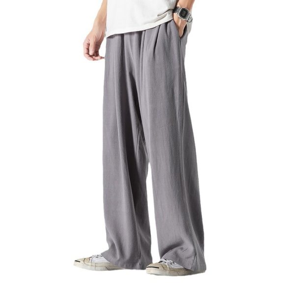 Lightweight Breathable Summer Plus Size Loose Straight Wide Leg Cotton And Linen Casual Pants - Image 9