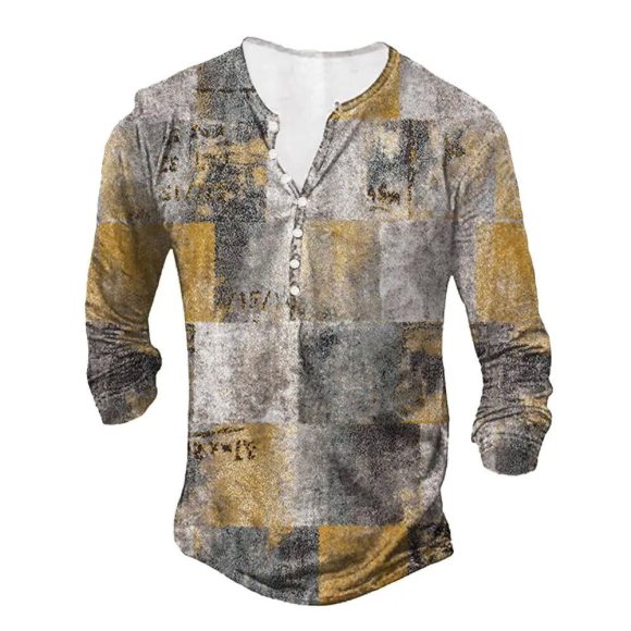 Open Placket With Buttons 3D Digital Printed Ethnic Pattern Printed Top - Image 2