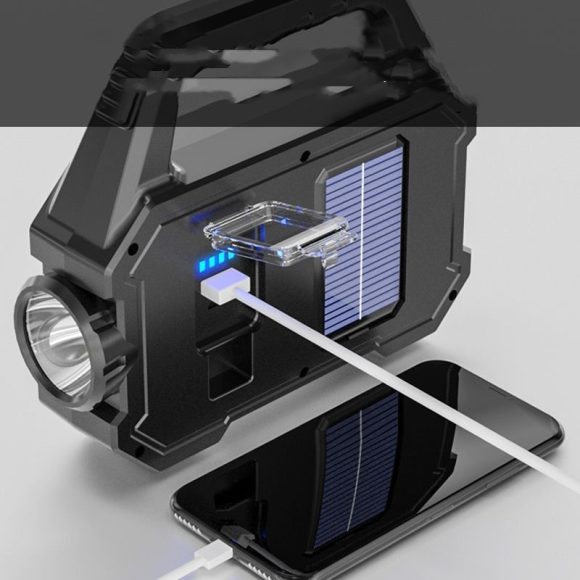 Outdoor Waterproof Solar Power Charger Flashlight Strong Light - Image 2