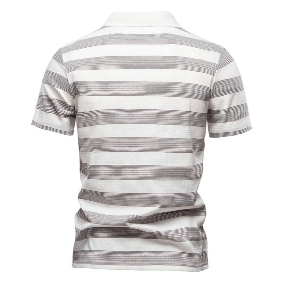 Striped Lapel Men's Polo Shirt Fashion - Image 4