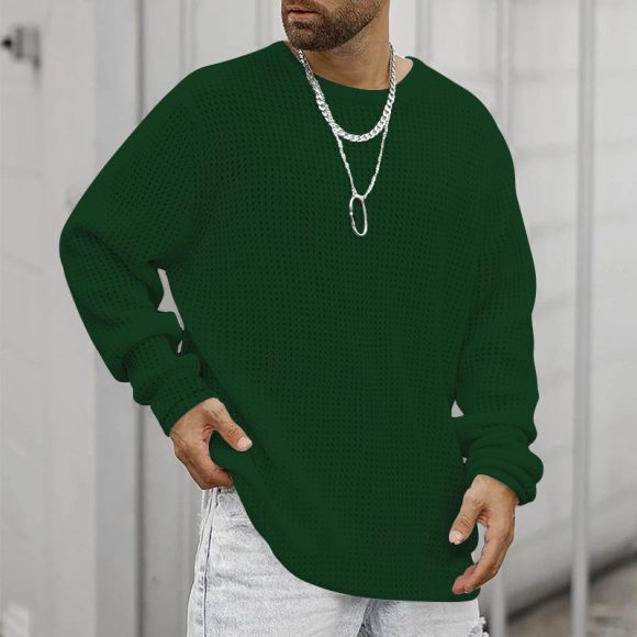 Long Sleeve Crew Neck Casual Men's Loose - Image 5