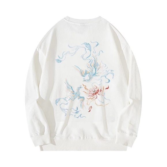 Men's Fleece Padded Coat Embroidered Shirt Round Neck - Image 7