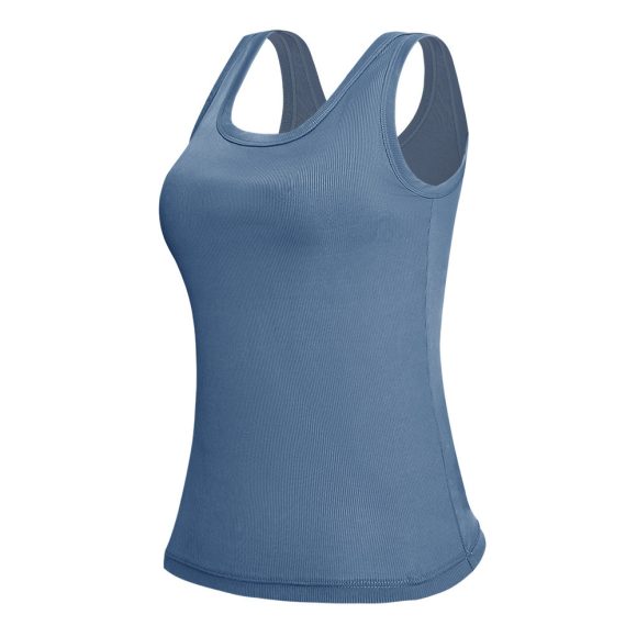 Solid Color Outerwear Thread U Collar Wide Shoulder Strap Vest Top - Image 4