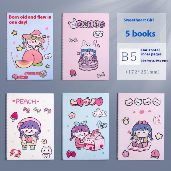 Notebook Thickened Practice Note Simple A5 Creative B5 Girl Heart - Image 7