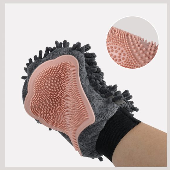 Pet Bathing Brush 2-in-1 Grooming Glove Elegant Dog Grooming Tool For Brushing, Massaging, And Drying Pet Grooming Kit For Dog Cat 2-Sided Bathing Brush Cleaning Massage Glove - Image 9