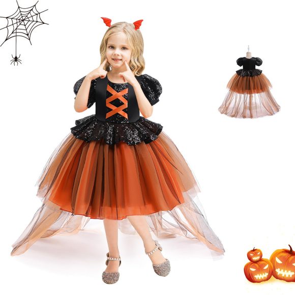 Halloween Girls' Witch Performance Costume Party Dress - Image 7
