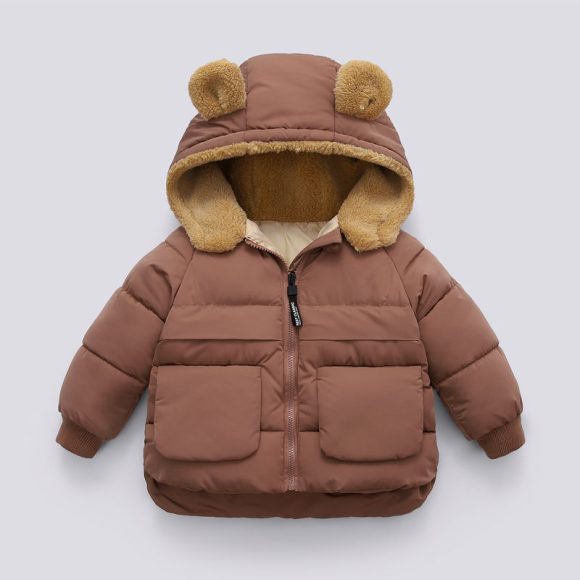 Children S Autumn And Winter Short Thick Hooded Warm Jacket - Image 5