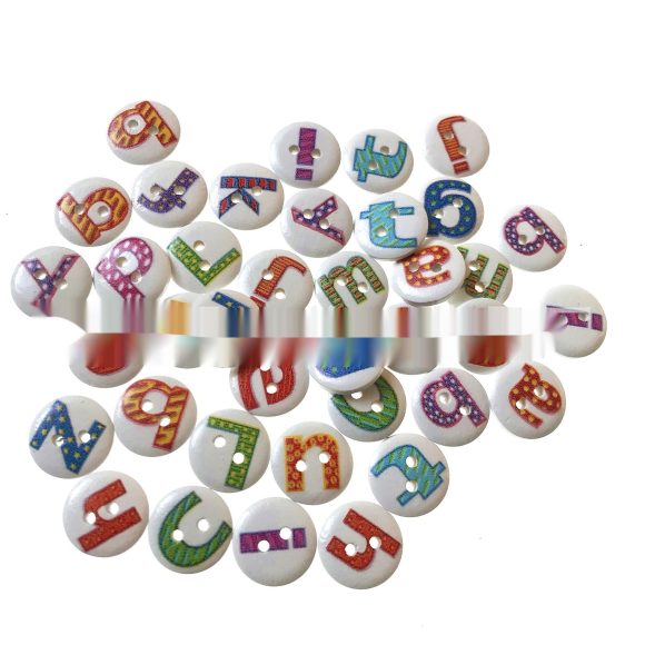 English Alphabet Early Education Wooden Button