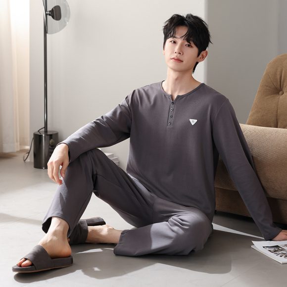 New Cotton Long Sleeve Full Cotton Casual Homewear Suit - Image 10