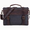 Tote Briefcase Messenger Bag With Crazy Horse Cowhide Vintage - Image 5