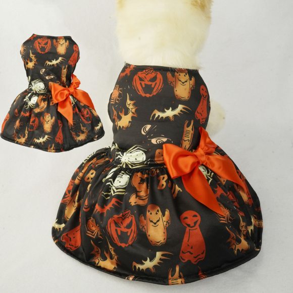 Halloween Small Dog Clothes Pet Dress Pumpkin Print Dress Chihuahua Yorkie Mesh Dress Pet Party Clothing Cat Dog Costume - Image 7