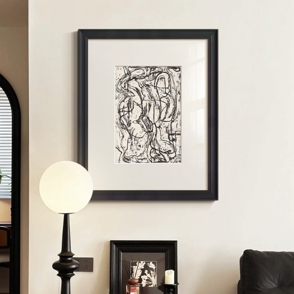 Black And White Lines High-end Abstract Paintingfor Hanging Retro Decorative Painting - Image 3