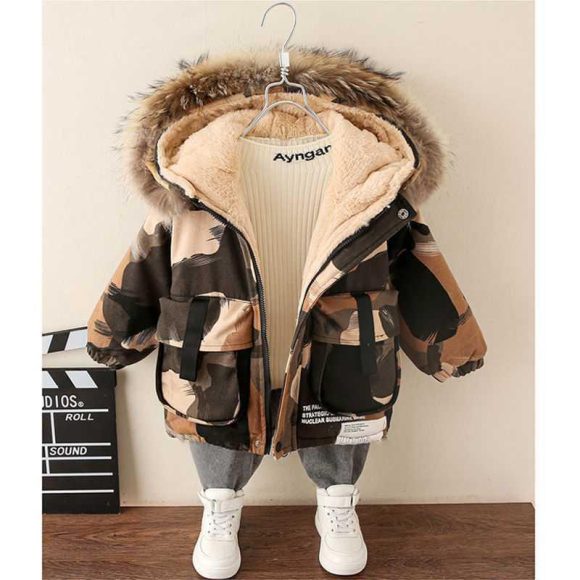 Boy Foreign-style Baby Winter Camouflage Padded Jacket - Image 2