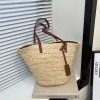 Large Capacity Straw Woven Bag Women's Woven Portable Vegetable Basket Bag - Image 2