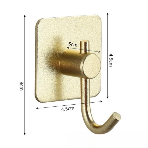 Nail-free Stainless Steel Single Hook Alumimum Hook Towel Self-adhesive Hook Single Hook - Image 3