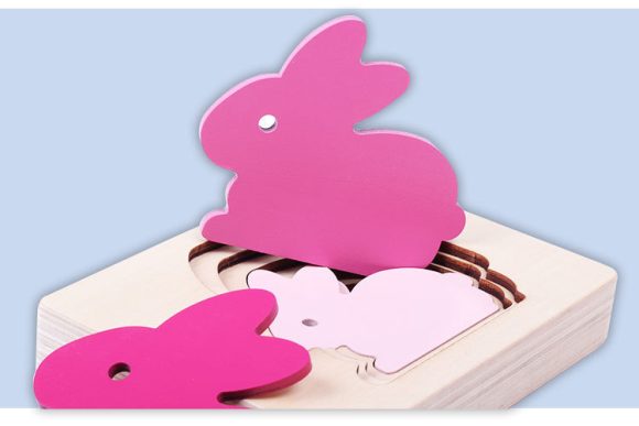 Children's Big Animal Multi-layer Thickened Wooden Puzzle Toy - Image 5