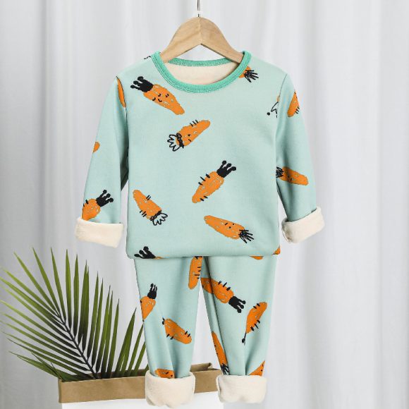 Children's Thermal Underwear Suit Fleece-lined Thickened - Image 2