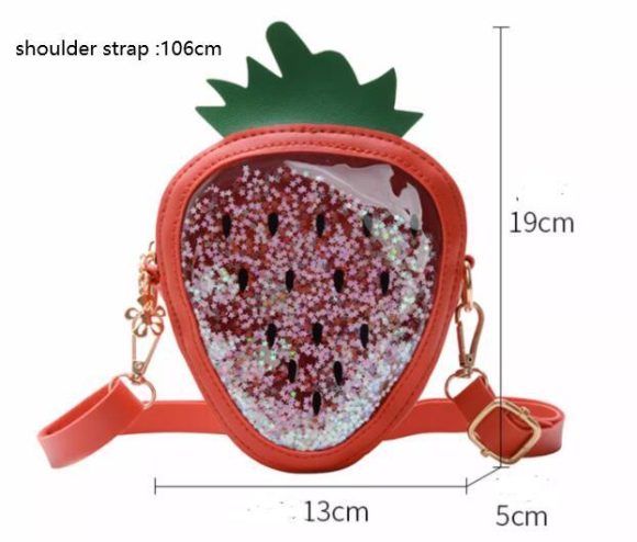 Summer Children's Pineapple Strawberry One Shoulder Jelly Bag - Image 3