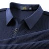 Vertical Texture Button Access Control Collar T-shirt - Image 7
