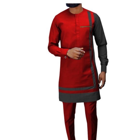 African Ethnic Printing Batik Cotton Men's Casual Suit - Image 10