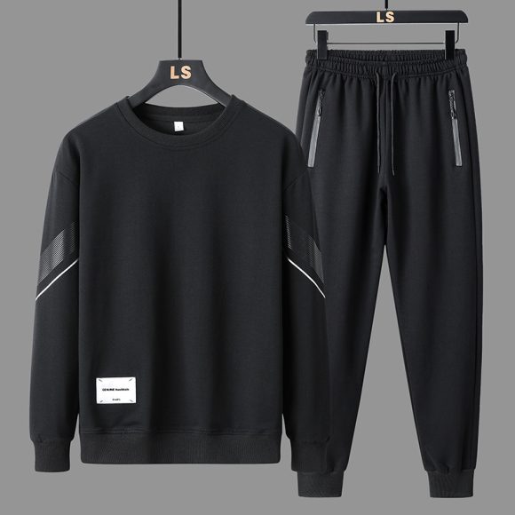Round Neck Sweater Pants Men's Casual Sweatshirt Outfit - Image 9