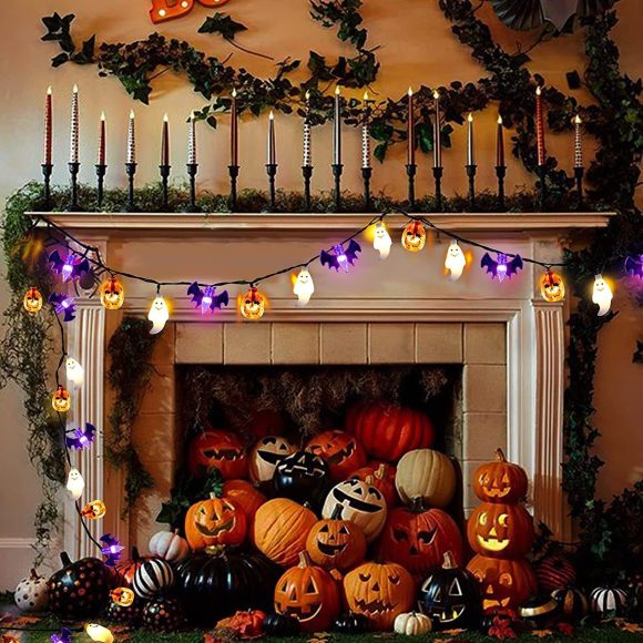 LED Halloween Pumpkin Spider Bat Skull String Light Lamp Home Garden Party Outdoor Halloween Decoration Lantern Light - Image 6