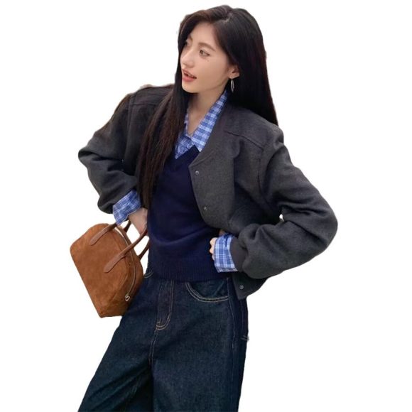 Retro Jacket Coat Design Loose Leisure Short Top - Image 6