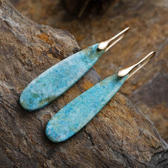 High Quality Light Luxury Long Water Drops Natural Stone High-key Eardrop - Image 2