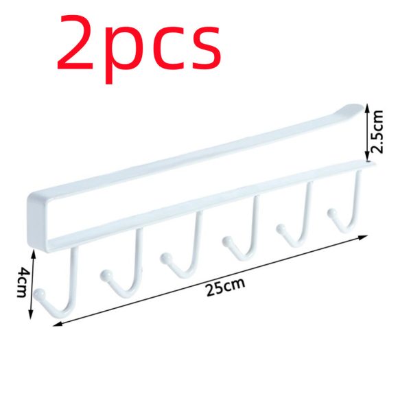 Wrought Iron Cabinet Storage Rack Free Punching Multi-function Row Hook - Image 4