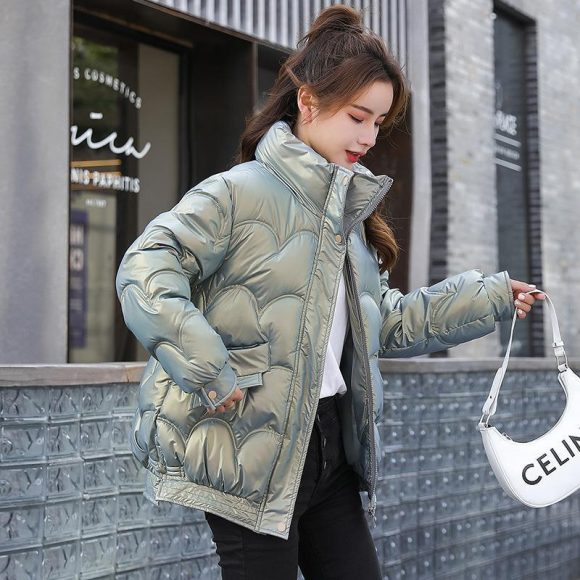 Women's Cotton-padded Coat Korean Style Quilted Jacket Stand Collar Cotton-padded Jacket - Image 9