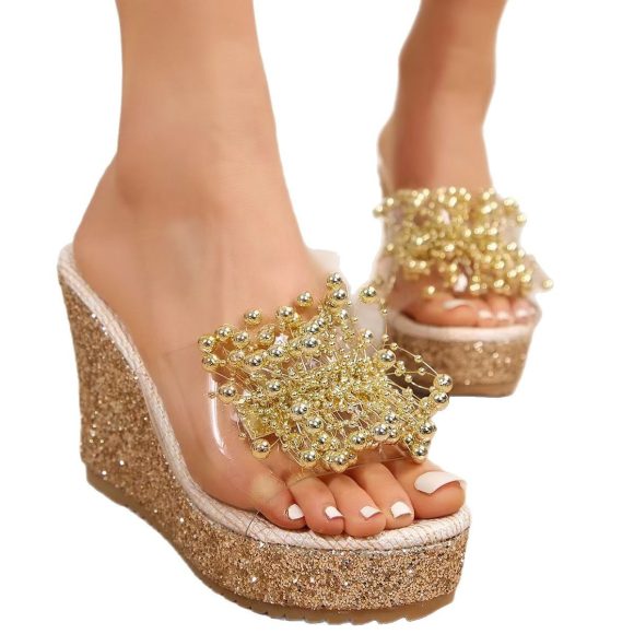 Women's Wedge Platform Sandals Metal Flower High Heels Fashion Casual - Image 7