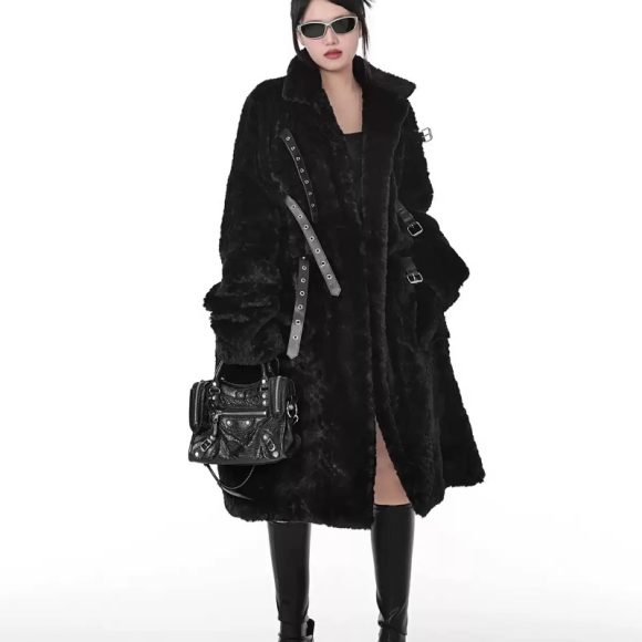 Dark Style Imitation Fur Plush Coat Women's Mid-length - Image 2