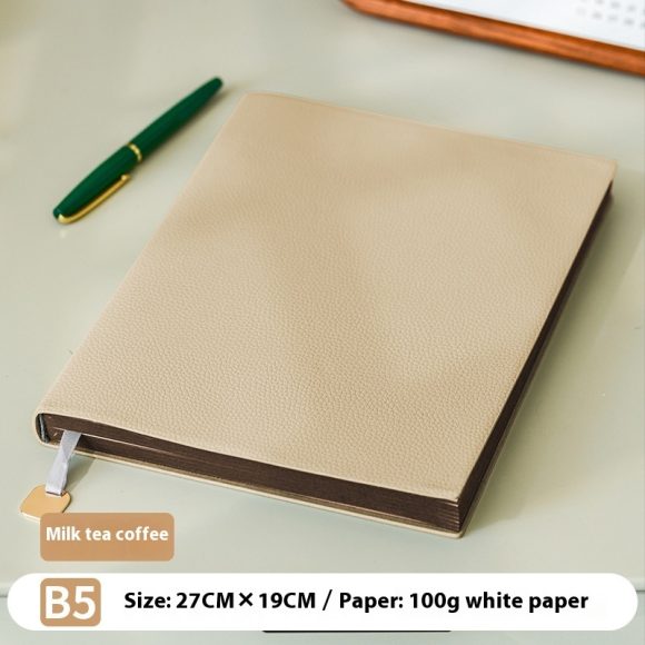 Litchi Pattern Soft Leather Covered Notebook - Image 5