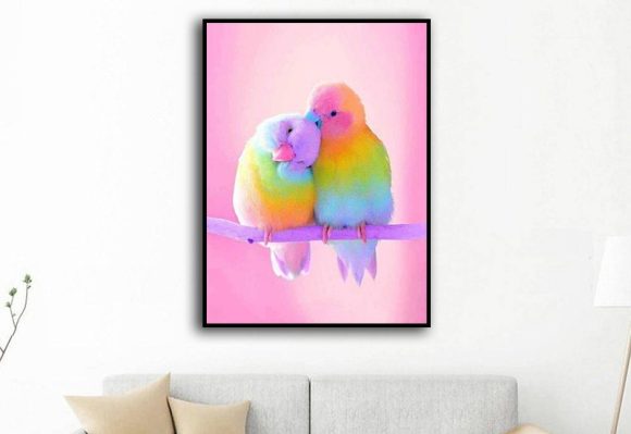 Rubik's Cube Round Diamond Parrot Diamond Painting Living Room Bedroom Brick Hot Decorative Painting - Image 5